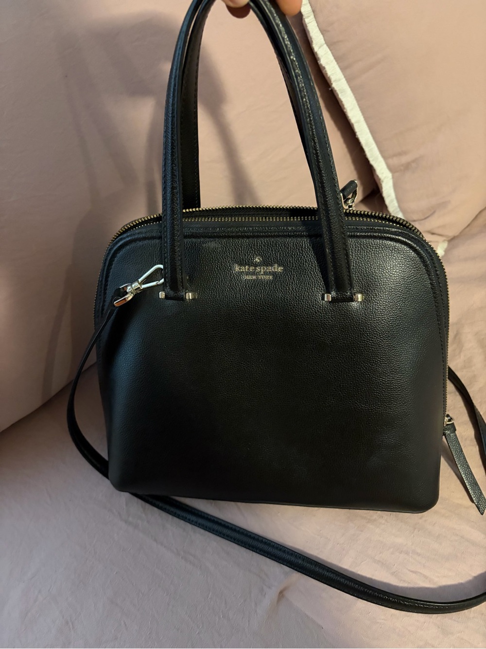 Kate Spade Black Leather Dome Satchel